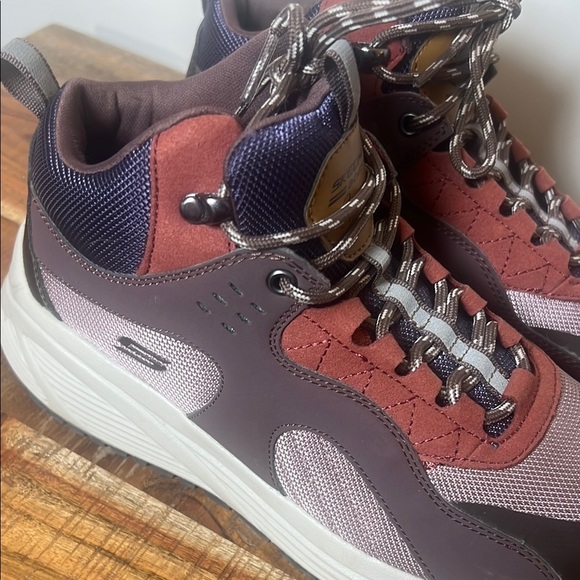 Bobs Skechers sparrow 2.0 mt cool memory foam wedge lace up sneakers boots 7.5 - Picture 2 of 8